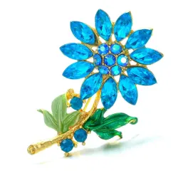 Plant - Flower Brooch Pins - CrystalBrooches