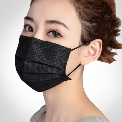 Protective face / mouth mask - disposable - 3-layer - black - 5 - 500 piecesMouth masks