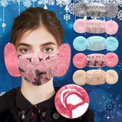 2 in 1 - face mask / earmuffs - floral lace printMouth masks