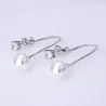 Long earrings with crystal & white pearlEarrings
