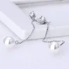Long earrings with crystal & white pearlEarrings