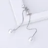 Long earrings with crystal & white pearlEarrings