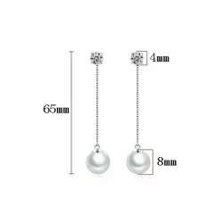 Long earrings with crystal & white pearlEarrings