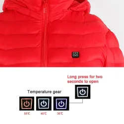 USB heated jacket with hood / zipper - down cotton - unisexJackets