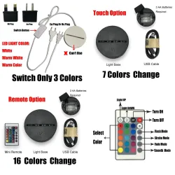 3D abstract shape - touch control - RGB - LED - USB - night lampLights & lighting