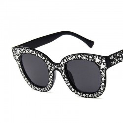 Retro square sunglasses - with crystals - UV400
