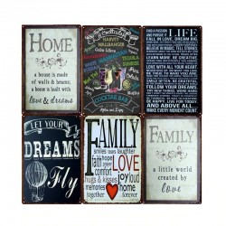 Family Home Rules & Quotes - metal sign - wall posterPlaques & Signs