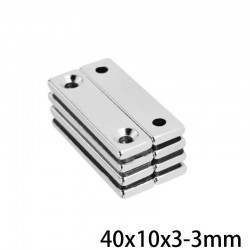 N35 - neodymium magnet - with 2 4mm holes - 40 * 10 * 3mm - 5 - 10 - 20 - 30 - 50 piecesN35