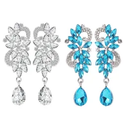 Crystal flowers - luxurious drop earringsEarrings