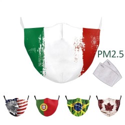 Mouth / face protective mask - PM.25 filters - reusable - World flags