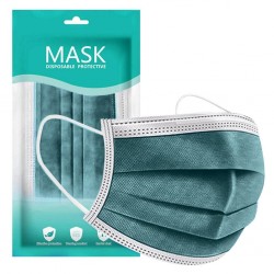 Mouth / face protective mask - antibacterial - disposable - green - 10 - 100 pieces