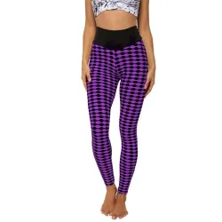 Stretchy long leggings - slimming - with lattice print - fitness - yogaFitness