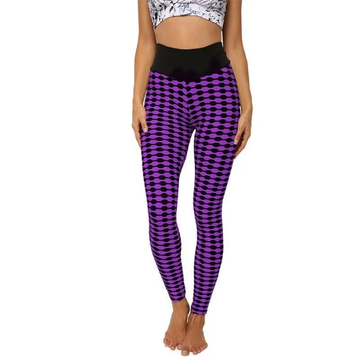 Stretchy long leggings - slimming - with lattice print - fitness - yogaFitness