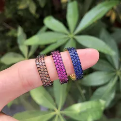 Elegant square ring with crystalsRings
