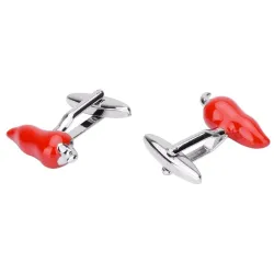 Cufflinks with red chili pepper - 2 piecesCufflinks