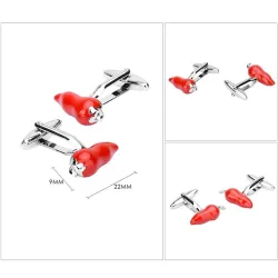Cufflinks with red chili pepper - 2 piecesCufflinks