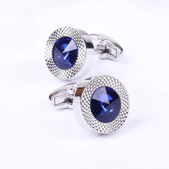 Round blue crystal cufflinks - 2 piecesCufflinks