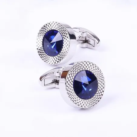 Round blue crystal cufflinks - 2 piecesCufflinks