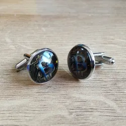Cryptocurrency - round cufflinks - 2 piecesCufflinks