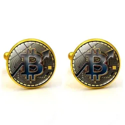 Cryptocurrency - round cufflinks - 2 piecesCufflinks