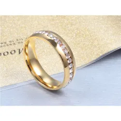 Elegant ring with crystals - stainless steelRings