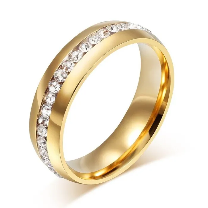 Elegant ring with crystals - stainless steelRings