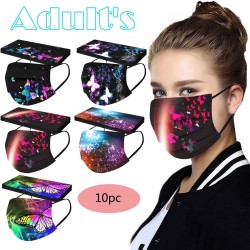 Mouth / face protective face masks - 3 layer - unisex - butterflies print - 10 pieces