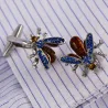 Blue crystal bee cufflinks - 2 piecesCufflinks