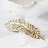 Crystal feather - leaf - hair clip