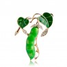 Green peas with pearls - crystal broochBrooches
