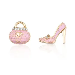 Crystal bag & shoe - asymmetric stud earringsEarrings