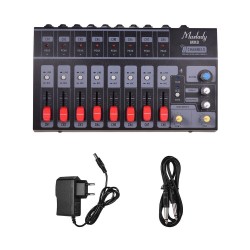 MX8 - portable - stereo audio sound mixer - 8 channels - low noise - with echo effectAudio