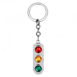 Crystal traffic lights - metal keychain