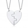 Heart pendant with necklace - custom made engraved name - 2 piecesNecklaces