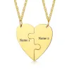Heart pendant with necklace - custom made engraved name - 2 piecesNecklaces