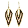 Long earrings with beads - V-shapedEarrings