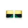 Luxurious square stud earrings - with turquoise - 925 sterling silverEarrings