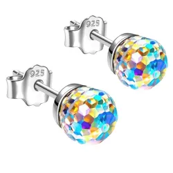 Small stud earrings - crystal disco ballEarrings