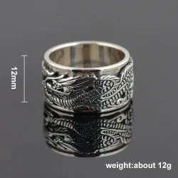 Ancient Chinese dragon ring - 925 sterling silverRings