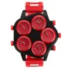 Fashionable sports watch - five time zone - large dial - silicone strapWatches