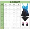 Long top bikini set - peacock feather printBeachwear