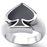 Black poker heart - stainless steel ringRings