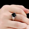 Black poker heart - stainless steel ringRings