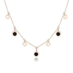 Gold necklace - round charms with Roman numbersNecklaces