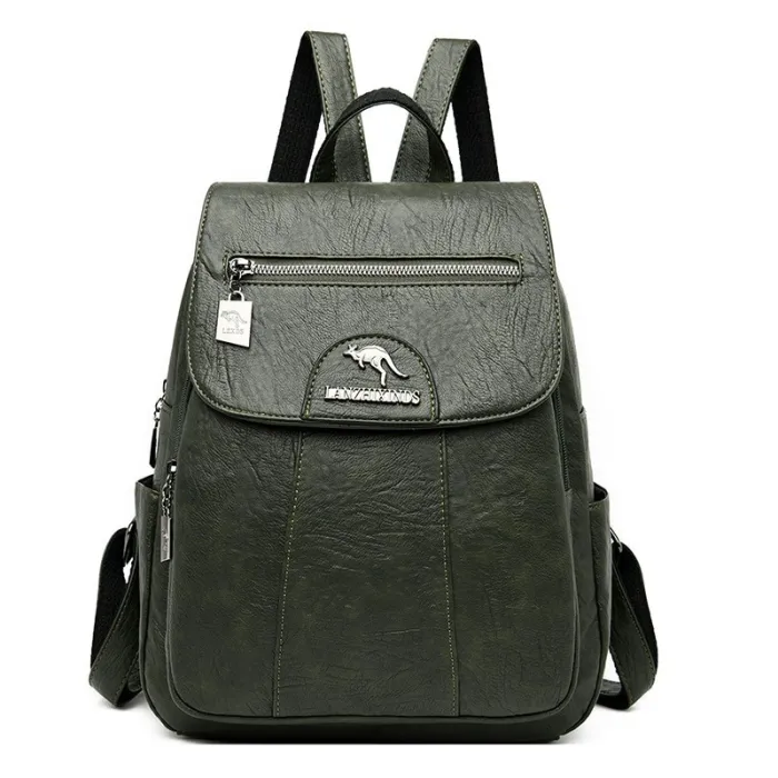 Leather backpack - with hand strap / zippersBackpacks