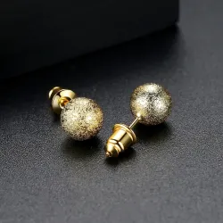 Gold metal ball - stud earringsEarrings