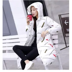Warm / long down winter jacket with hood and zipperJackets