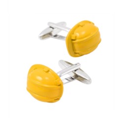 Yellow safety helmet - cufflinksCufflinks
