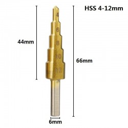 HSS step drill bit - 4-12mm / 4-20mm / 4-32mm - titanium wood cutterBits & drills