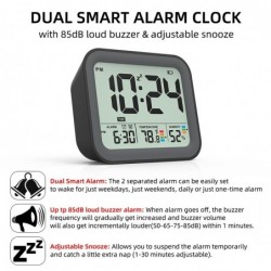 Digital alarm clock - dual smart alarm - with workdays / weekends setting / snooze - battery operatedClocks